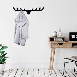 Wallity Antler Gancho de Pared de Metal Negro